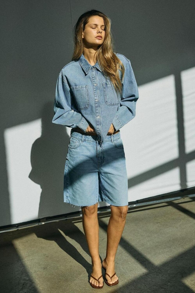 NMHOLLA NW LOOSE SHORT AZ425LB NOOS 27033663 LIGHT BLUE DENIM